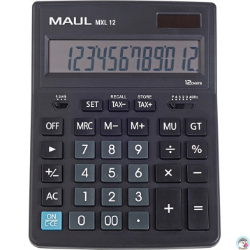 Kalkulator biurkowy BUSINESS MXL12 12-pozycyjny oblicznie podatku czarny 72670/90 ML MAUL
