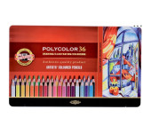 Kredki POLYCOLOR 36 kolorów opakowanie metalowe 3825 KOH-I-NOOR