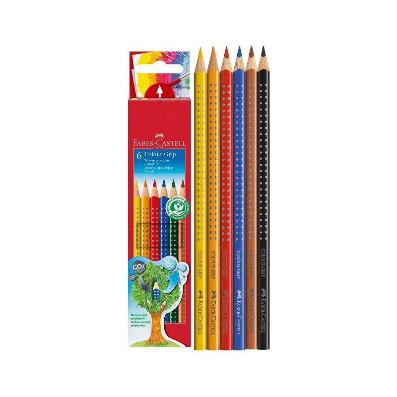 Kredki GRIP 2001 6 kolorów opak. kartonowe 112406 FABER-CASTELL