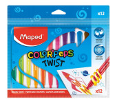 Kredki COLORPEPS świecowe wykręcane Twist 12szt. zip etui 860612 MAPED