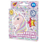 Kredki grafionowe z glinki kaolinowej 12 kolorów zestaw 316121009 ASTRA