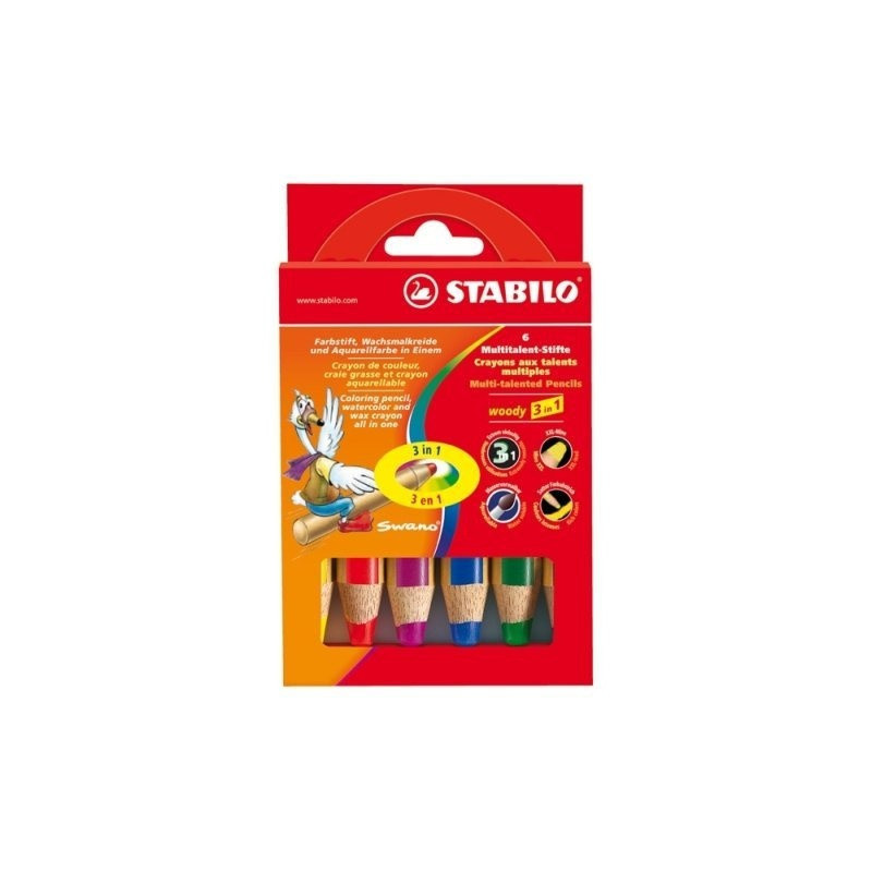 Kredki STABILO WOODY 8806 3in1 6kol.