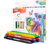 Kredki plastikowe trójkątne COLOR EMOTION 12 kolorów EC20000 DELI