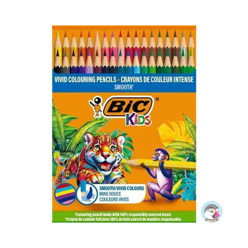 Kredki drewniane ECO SMOOTH 48 kolorów 303184 BIC