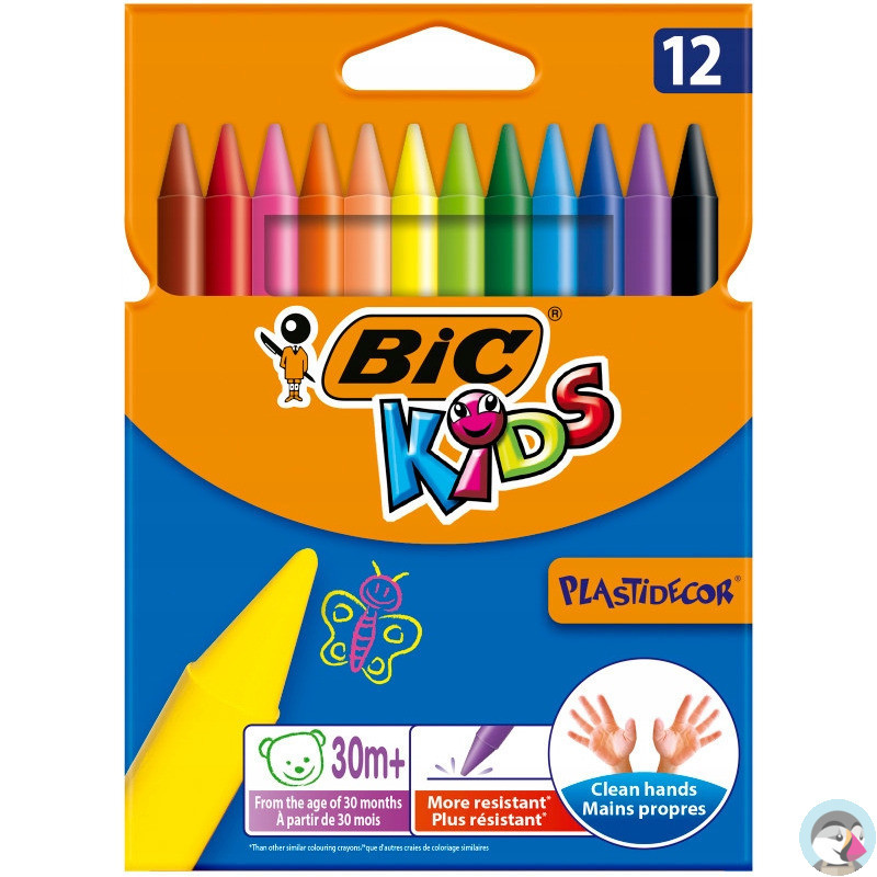 Kredki świecowe 12kol. Plastidecor 945764 BIC