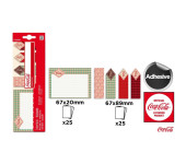 Bloczek samoprzylepny 67x89mm 25k + zakładki indeksujące 67x20mm 25k (4szt) COCA-COLA CC029 MP Poland