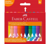 Kredki świecowe GRIP JUMBO trójkątne 12 kolorów FABER-CASTELL 122540 FC