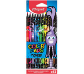 Kredki trójkątne MONSTER 12 kolorów w czarnej obudowie 862612 COLORPEPS MAPED