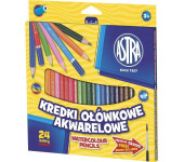 Kredki akwarelowe 24 kolory ołówkowe heksagonalne 312110005 ASTRA