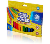 Kredki świecowe szkolne Super JUMBO grube okrągłe 12 kolorów 316118003 ASTRA