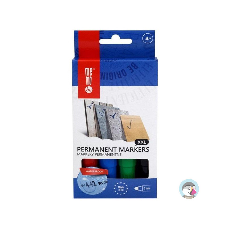 Marker permanentny M200 końcówka okrągła 3mm 4 kolory MM200-99 MEMOBE