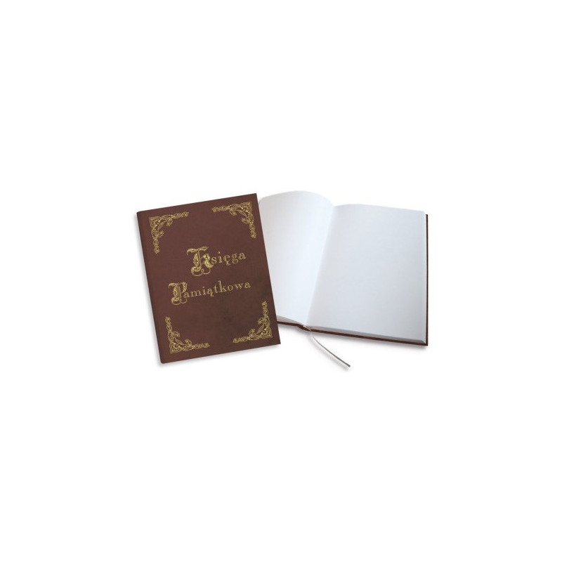 Księga Pamiątkowa złocona brązowa 255x320mm 100kartek 319-034 WARTA