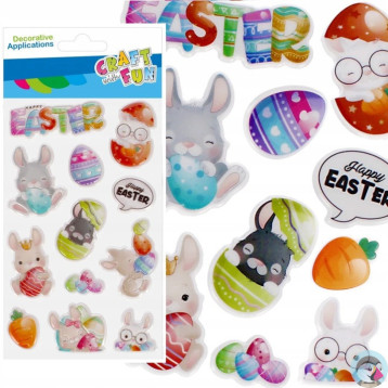 Naklejki zajączek wielkanocny 12szt. CRAFT WITH FUN 531728
