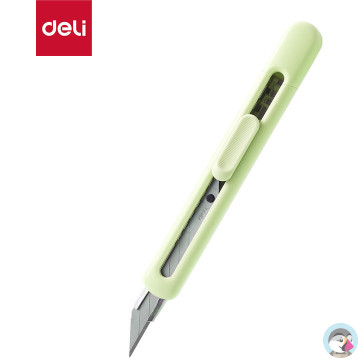 Nożyk biurowy LonGreen ostrze łamane 9mm zielony EM411-GR DELI