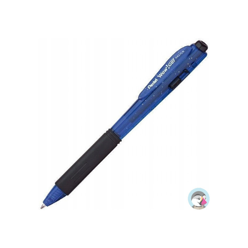 Długopis żelowy WOW K437CR/C niebieski pstryk.gum.uchwyt PENTEL