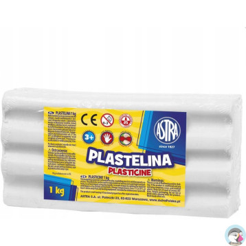 Plastelina szkolna dla dzieci 1kg biała 303111001 ASTRA