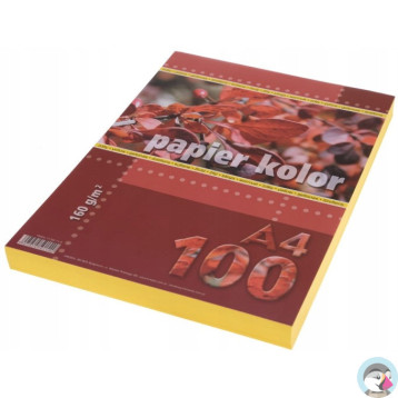 Papier ksero A4 160g KRESKA żółty 100ark