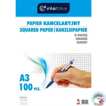 Papier kancelaryjny A3 kratka(100) INTERDRUK