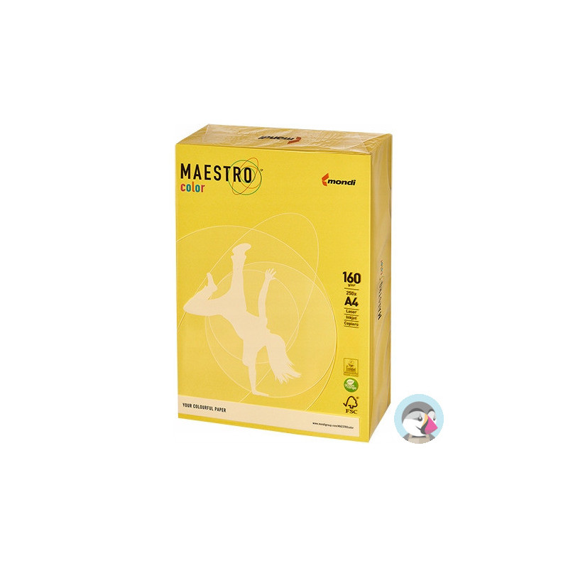 Papier ksero A4 160g MAESTRO COLOR CY39 intensywny kanarkowy 250a