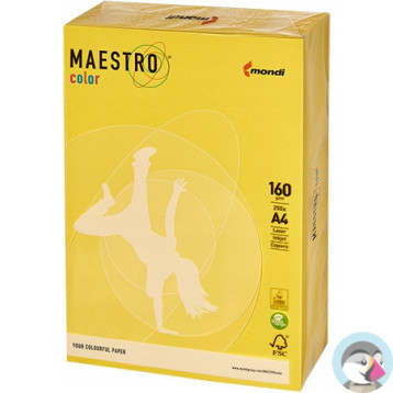 Papier ksero A4 160g MAESTRO COLOR CY39 intensywny kanarkowy 250a