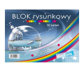 Blok rysunkowy A4 30k kolorowy De Lux POLIGRAF