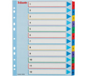 Przekładki kartonowe MYLAR A4 MAXI 1-12 ESSELTE 100209