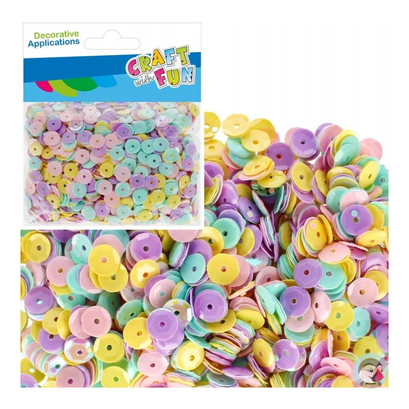 Cekiny metaliczne pastelowe mix 42,5g CRAFT WITH FUN 531732