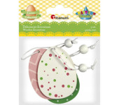 Zawieszki drewniane PISANKI 3szt. 494411 TITANUM