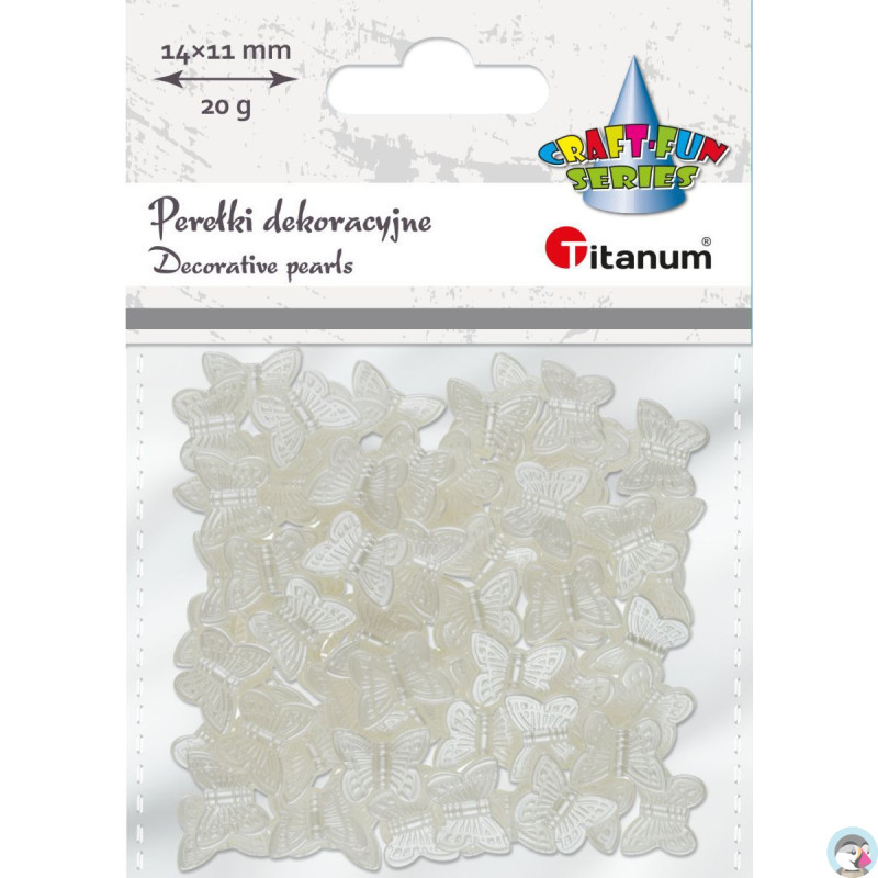 Koraliki perełki motylki 20g, 14x11mm 649894 TITANUM