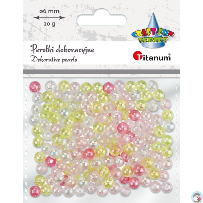 Perełki kolorowe 20g, 6mm 649452 TITANUM