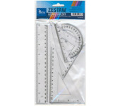 Zestaw geometryczny z linijką 20cm BL001-BK TETIS