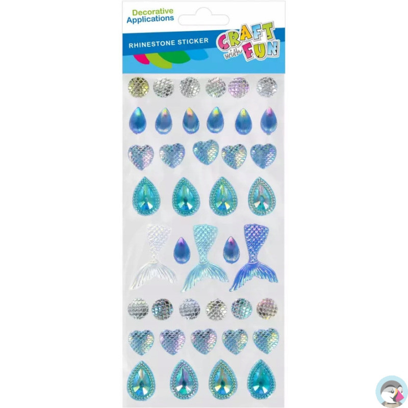 Kryształki samoprzylepne Syrenka niebieskie CRAFT WITH FUN 567265