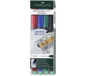 Marker permanentny F 0.6mm 4kolory 151304 FABER-CASTELL
