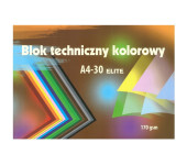 Blok techniczny kolorowy A4 30k 170g Elite KRESKA