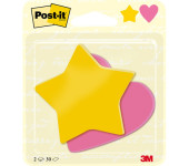 Karteczki samoprzylepne GWIAZDKA i SERDUSZKO 70x72mm 2x30kartek POST-IT