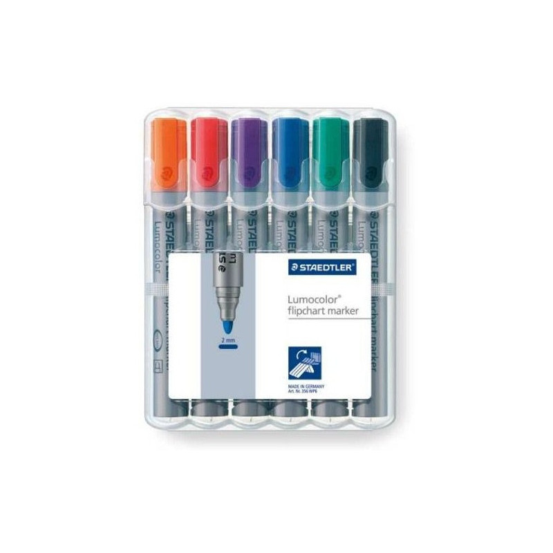 Marker Lumocolor 6 kolorów FLIPCHART 356- WP6 STAEDTLER