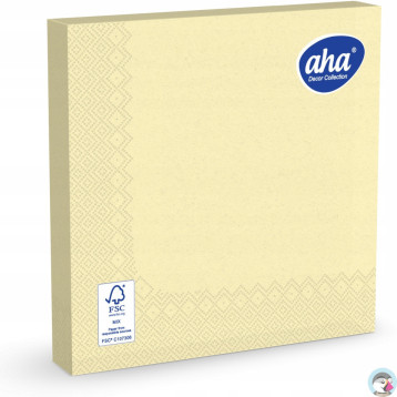 Serwetki dekoracyjne 33x33cm papierowe 20 sztuk 3 warstowe szampańskie AHA
