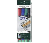 Foliopis z gumką M 1.0mm komplet 4kolory 152504 FABER CASTELL
