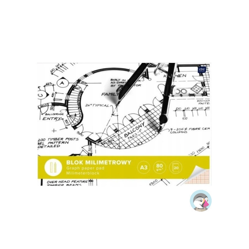 Blok milimetrowy A3 20k 80g INTERDRUK