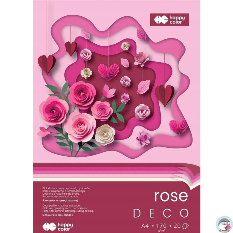 Blok Hobby Deco Rose 170g/m2 A4 20ark. 5kol. HA 7842 2030-RS HAPPY COLOR