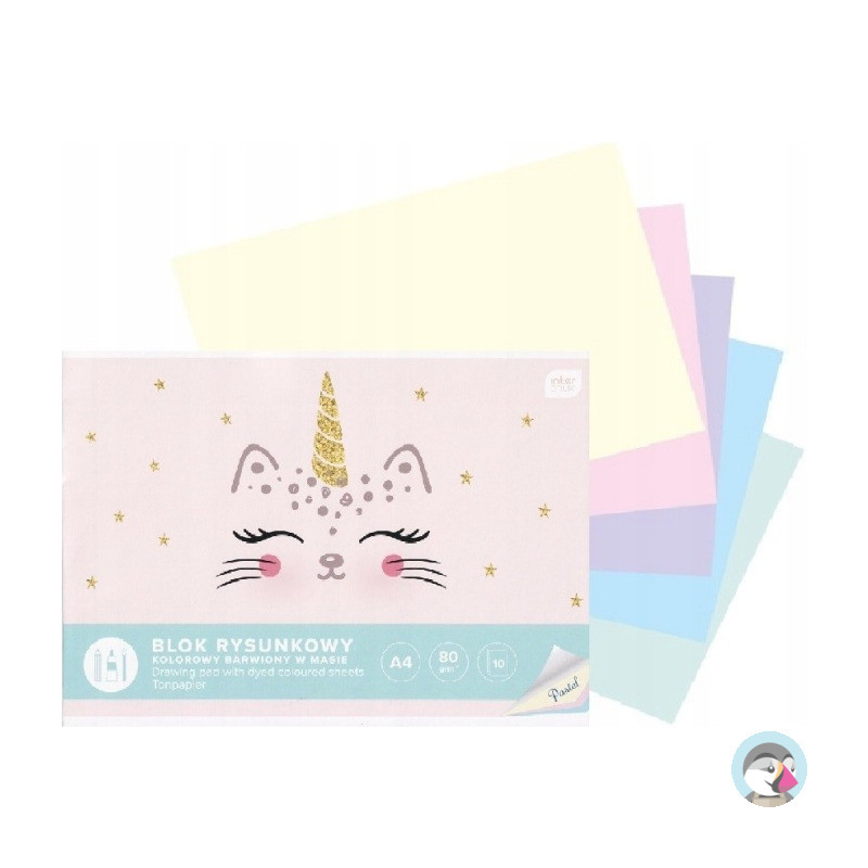 Blok rysunkowy A4 kolor 10k Pastel INTERDRUK