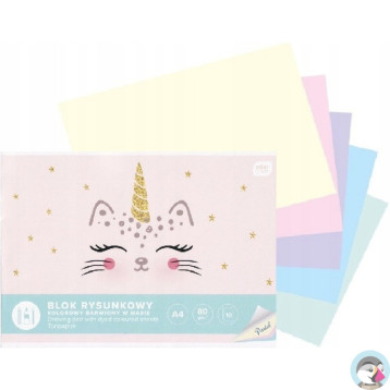 Blok rysunkowy A4 kolor 10k Pastel INTERDRUK