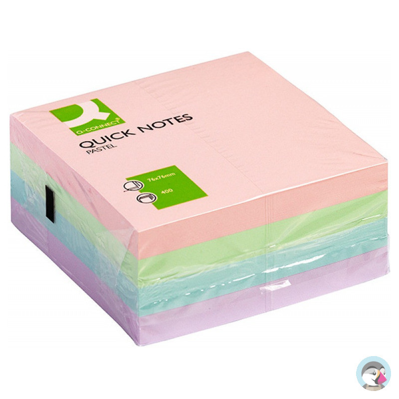 Bloczek samoprzylepny 76x76mm 400k pastelowe KF01347 Q-CONNECT