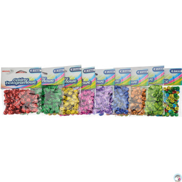 Cekiny hologramowe 8mm mix kolorów MH8, 10g BREWIS