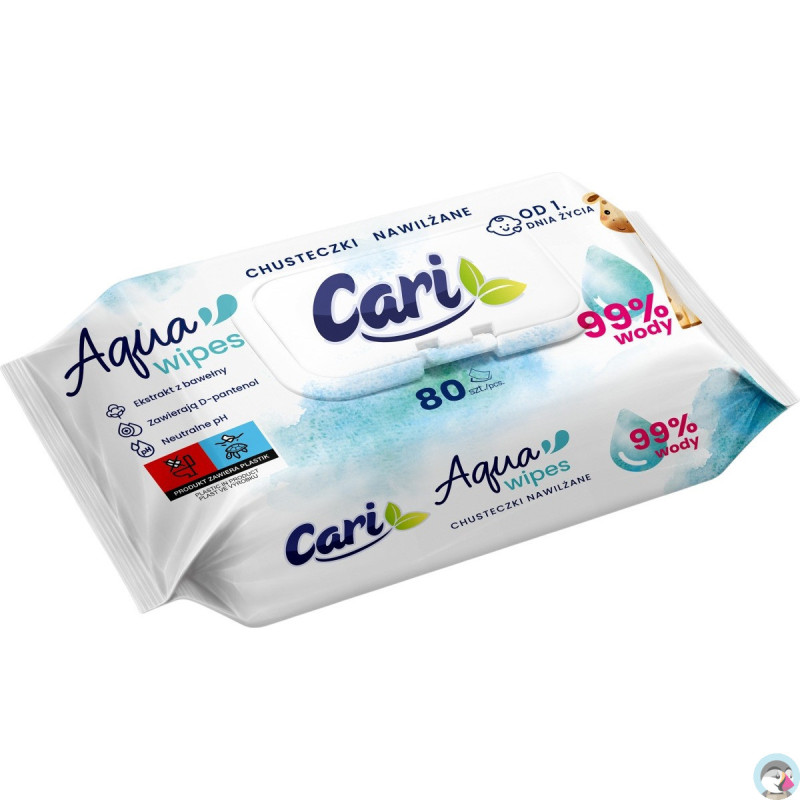Chusteczki nawilżane CARI Aqua (80 chusteczek)