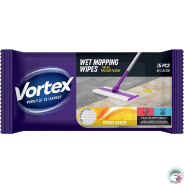 Chusteczki do mopowania podłóg na mokro CYTRUSOWA BRYZA 15szt. BS-VR-663549 VORTEX