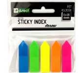 Zakładki indeksujące strzałki D.RECT 12x45mm 5kol. 009347