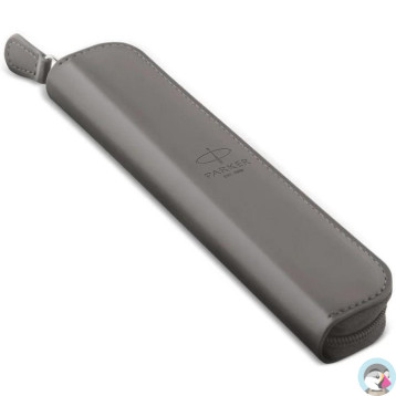Etui skóropodobne PARKER pojedyncze na pióro lub długopis szare zamykane ZIP POUCH 2217021