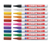 Marker lakierowy 1-2mm 751 czerwony okrągła końcówka 751/002/CZ EDDING