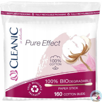 Patyczki higieniczne CLEANIC (160 sztuk) folia Pure Effect